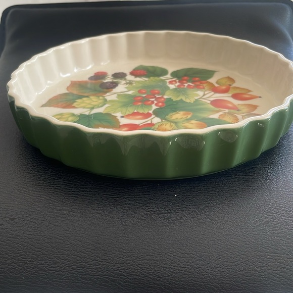 Cloverleaf Country Fruits Quiche Dish Tart Flan Pie Plate Green 9” - Picture 7 of 7